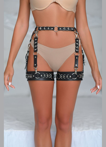 Натуральна шкіра портупея широкі гартери з безліччю кілець Needle 424 No Brand (296794056)