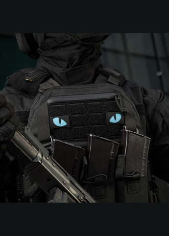 Нашивка Tiger Eyes Laser Cut (пара) Black/Blue/GID M-TAC (315047698)