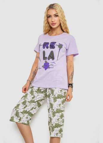 Сиреневая пижама женская с принтом Ager 243R3755