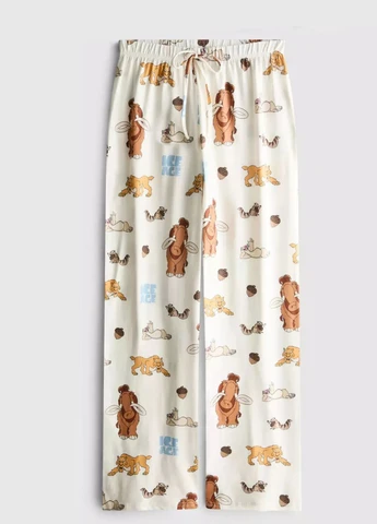 Молочная всесезон женские пижамные штаны printed boyfriend pyjamas bottoms для дома и сна кремовый (8998) Primark