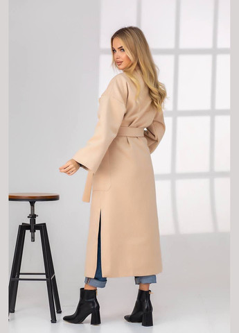Бежевое демисезонное Пальто кашемировое popluzhnaya