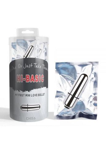 Вибропуля серебро  Hi-Basic 5,5 *1,3 см в пакетике Chisa (288129188)