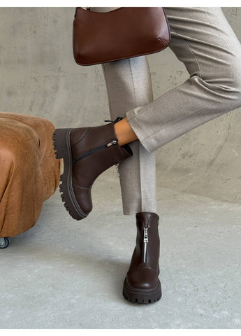 Черевики демісезонні NikArt шоколадна шкіра No Brand (362264968)