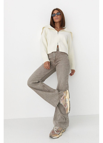 Широкие прямые джинсы с высокой посадкой Lurex - (360976996)