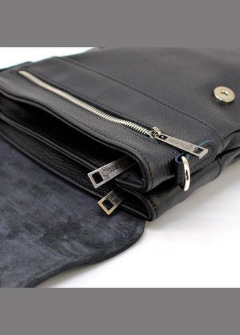 Сумка месенджер через плече чоловіча з натуральної шкіри маленька для документів формату А5 або планшета Чорний 35765 TARWA (337466421)