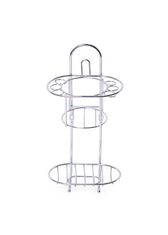 Склянка для зубних щіток та мильницею 13*8,5*25см пластик на хром підставці No Brand (370286372)