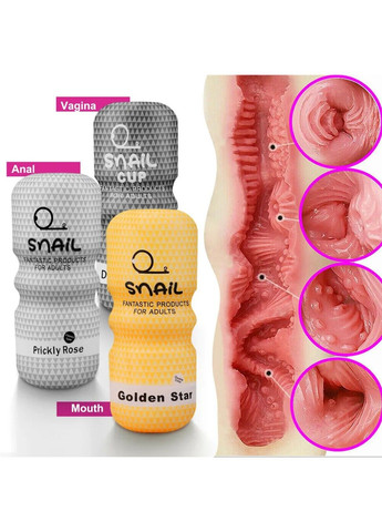 Мужской многоразовый вакуумный мастурбатор Oral Sex Snail (284279673)