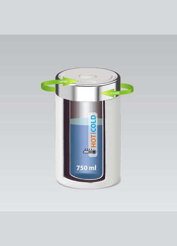 Термос пищевой из нержавеющей стали 0.75 л (MR-1649-75) Черный Maestro (334005636)