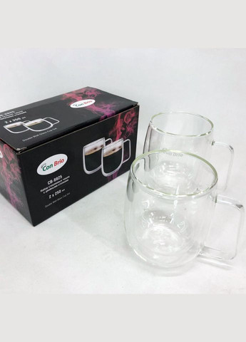 Набір чашок із подвійними стінками CB-8825-2 250мл 2шт, чашки для кави, набір чашок для чаю Con Brio (364665121)