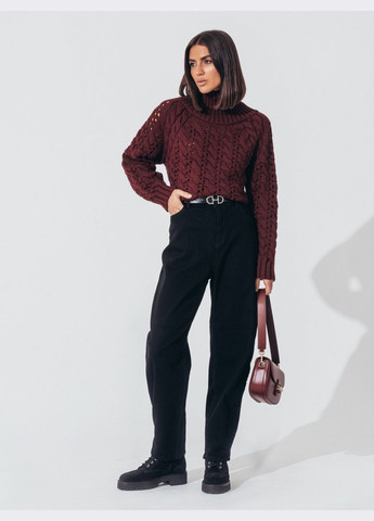 однотонные джинсы-багги чёрные Dressa - (313235446)