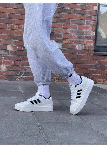Білі літні кросівки adidas forum bonega white black адідас форум No Brand