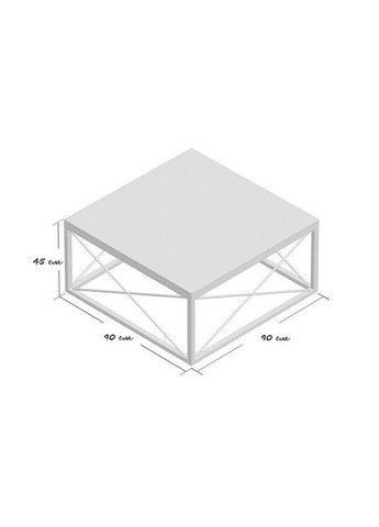 Кофейный столик в стиле Лофт, каркас металлический, дсп белый - StepLoft Cof-tab-169 No Brand (354338418)