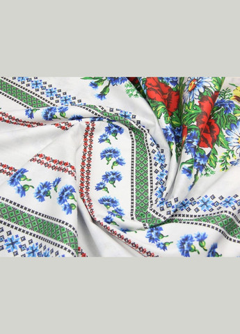 Скатерть для кухни на стол тканевая из льна в украинском стиле вышиванки 150х110 см (Е0508В-3) No Brand (306633224)