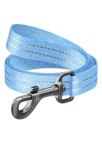 Повідець для собак із відновленої бавовни WAUDOG Re-cotton, світловідбиваючий, Ш 20 мм, Дов 300 см блакитний No Brand (363200356)