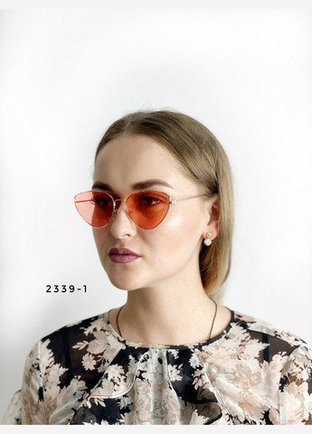 Коралловые очки в золотистой оправе No Brand (302490920)