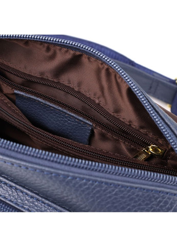 Кожаная сумка через плечо с карманами для женщин синий Vintage (352167663)