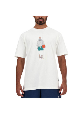 Біла футболка чоловіча athletics graphics mt41578sst New Balance