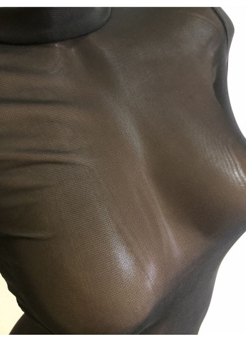 Черное женское прозрачное сеточное мини-платье пеньюар (арт.100117) No Brand однотонное