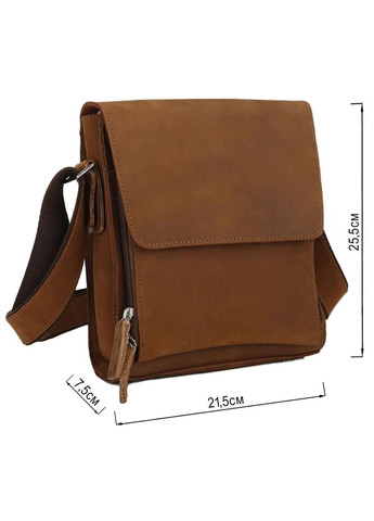 Мужская сумка из винтажной кожи через плечо деловая коричневая (sku_14159) No Brand (328922373)