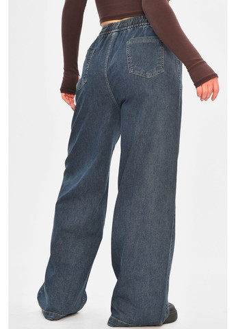 Джинси жіночі однотонні темно-синього кольору Let's Shop - (368540489)