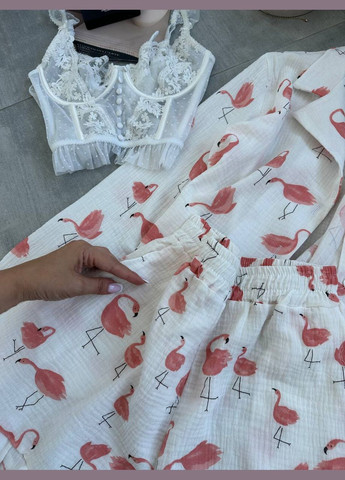 Біла зручна піжама-комплект Luna