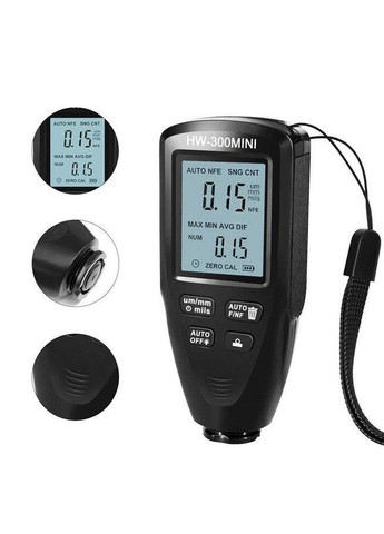 Толщиномер краски цифровой HW-300 Mini 0 - 2000 мкм Fe и Nfe Черный (RE050738) Bodasan (317297296)