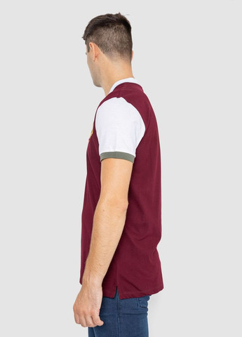 Бордовая поло мужское с принтом темно-синее размер l (sku_247r317) с коротким рукавом No Brand