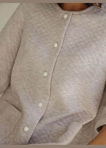 Короткий стеганный халат German Volf 7126-1 beige (301792596)