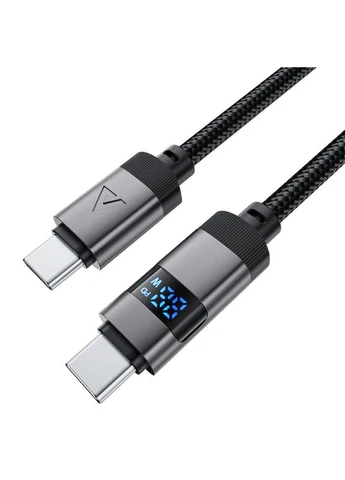 Кабель USB-C to USB-C цинковый сплав цифровой дисплей плетеный кабель для зарядки и передачи данных (6974316283720) Acefast C15-03 (381492590)