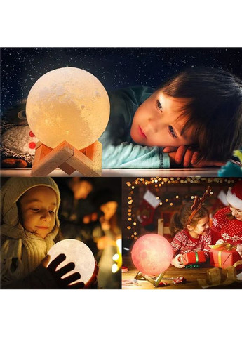 Светодиодный ночник в форме Луны 2 цвета с регулировкой яркости 10 см. 3DTOYSLAMP (365721588)