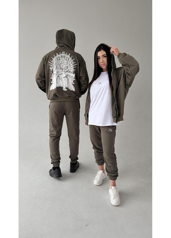 Зип-худые милитари трон без флиса, унисекс, цвет хаки, размеры XXL No Brand (370218038)