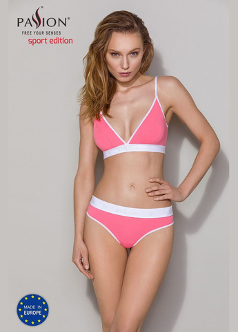 Рожевий демісезонний спортивний топ з подвійними бретелями ps007 top pink, size Passion