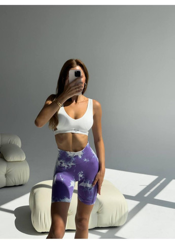 Жіночі велосипедки тай-дай / Жіночі спортивні велосипедки з високою талією / Жіночі еластичні велосипедки для фітнесу No Brand (367102135)