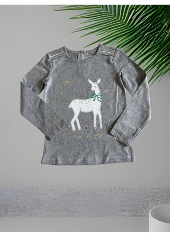 Серый лонгслив No Brand с рисунком