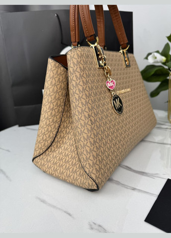 Сумка жіноча бежева на 3 відділення No Brand (322464444)