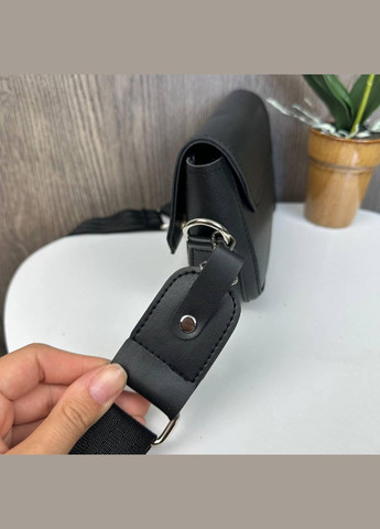 Жіноча міні сумочка клатч на плече екошкіра чорна (sku_1523) No Brand (330576226)