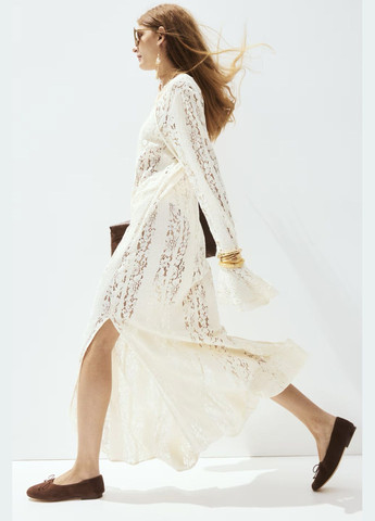 Женские туфли кожаные H&M | коричневые однотонные натуральная замша (346331447)