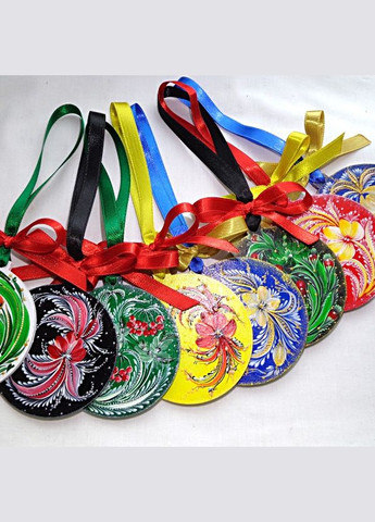 Новогодний шар ручной работы с петриковской росписью "Аленький цветочек" No Brand (349842476)