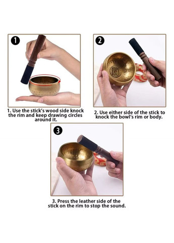 Тибетська звукова співоча чаша для Медитації / Йоги 8.4 см Червона подушка No Brand (347641190)