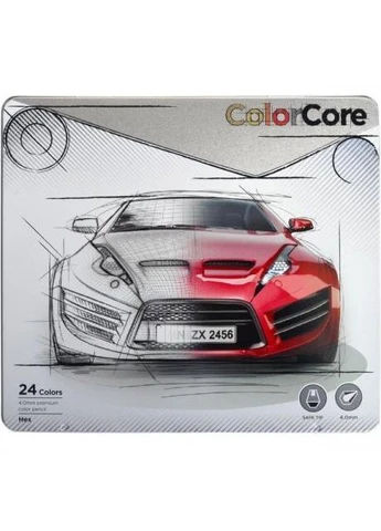 Карандаши цветные 24 цвета " " ColorCore Hex в металлическом пенале 3100-24TN KNZ Marco (390046389)