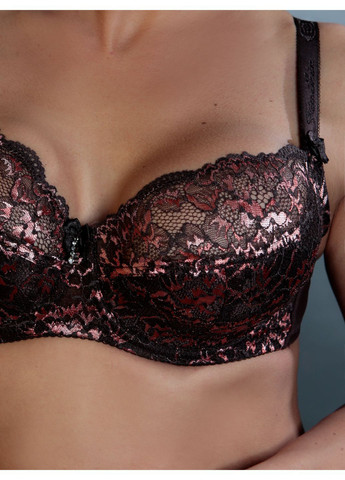 Коричневый бюстгальтер 5086 e Finikin с косточками нейлон, эластан