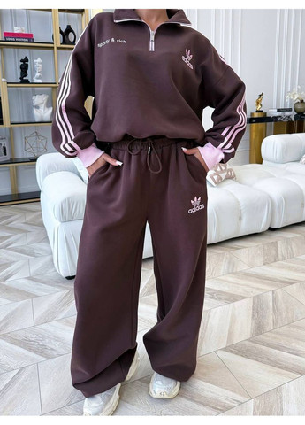Женский спортивный костюм на флисе: свитшот + брюки свободного кроя. MonCher (364864189)