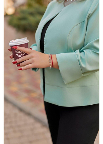 Жіночий діловий костюм з чорними брюками та оливковим піджаком мод МЗ 8814/503, 58 розмір No Brand (355469567)