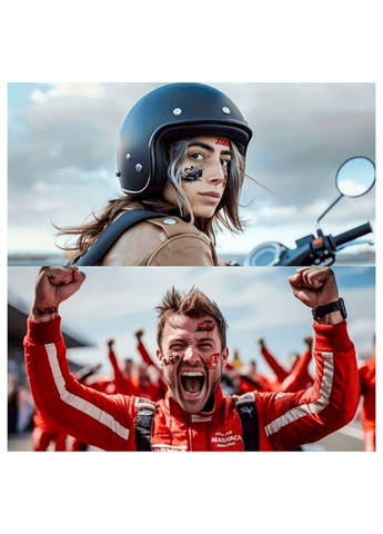 Набор временных татуировок "Гоночные автомобили" racing-cars-10-01 размер 12х7 см Fresh Tattoo (365633593)