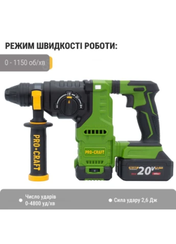 Перфоратор аккумуляторный PHA30 (с 2 АКБ и зу) BMC КЕЙС ProCraft (401172641)