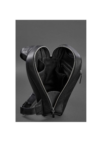 Сумка мужская через плечо кожаная слинг Chest Bag Черный BlankNote (302008029)