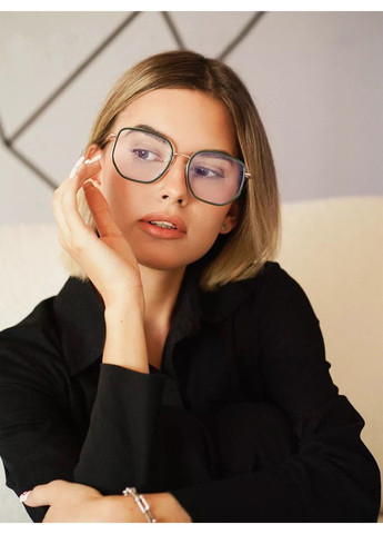 Солнцезащитные очки Mystery имиджевые прозрачные с зеленым No Brand (322841423)