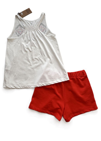 Коралловый летний комплект шорты коралловые + майка белая 2000-76 (158 см) OVS