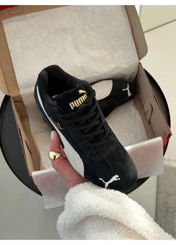 Кросівки жіночі і чоловічі Puma Speedcat Black White | Пума Спідкат чорні демісезони (379423398)