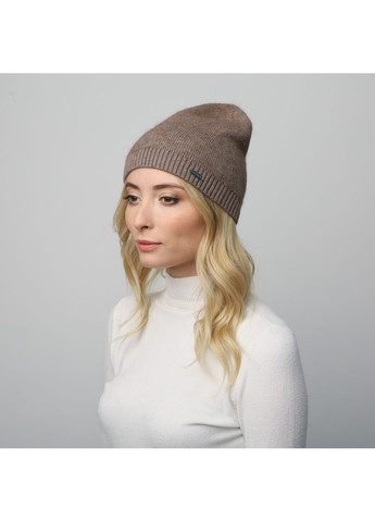 Шапка біні жіноча ангора коричнева LINDA LuckyLOOK 947-406 (322783782)
